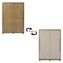 Ver imagem 4 de Guarda Roupa Casal 164cm Zane Nature/fendi Flex V02 - Mpozenato