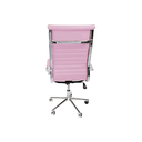 Ver imagem 3 de Cadeira Presidente Esteirinha Rosa em Couro Sintético - Base Giratória Cromada
