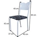 Ver imagem 3 de Kit 3 Cadeira para Cozinha Mc Tubular Almofadada Estrutura Branca com Assento Floral Medcombo