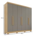 Ver imagem 4 de Guarda-roupa Casal Pinheiro 6 Portas 2 Gavetas Jequitibá/granizo - Pnr Móveis