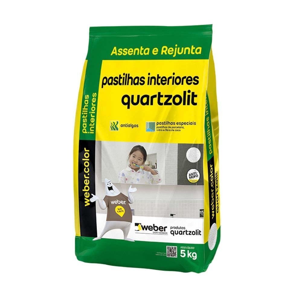 Argamassa de Uso Interno para Pastilhas 5kg Grená Weber Quartzolit - 1