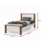 Cama de Solteiro para Quarto Mila com Pés de Madeira Estilo Retro Design Moderno com Colchão 188x88 - 6