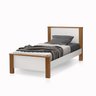 Cama de Solteiro para Quarto Mila com Pés de Madeira Estilo Retro Design Moderno com Colchão 188x88 - 3