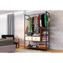 Ver imagem 2 de Jogo Guarda Roupa Industrial Casal Conjunto Closets Industriais Magali sem Portas 2 Gavetas MDP