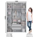 Ver imagem 4 de Guarda-Roupa Infantil 4 Portas com Vidro Aquarela 