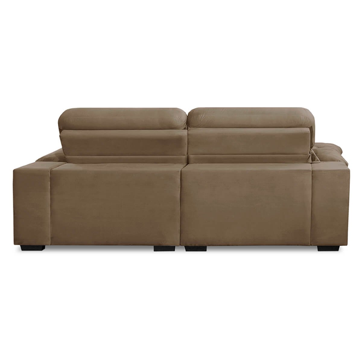 Sofa Retratil Reclinavel 2 Lugares 1,90m Crystal Veludo Capuccino Lansofbr Lansof Brasil - 5