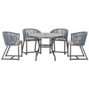 Ver imagem 1 de Mesa com 4 Cadeiras e Noronha Estofado 6 Trama Original Prata