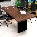 Ver imagem 1 de Mesa de Escritório 4 Lugares 1,60m X 80cm Pés Painel F5 Cor:ameixa com Preto