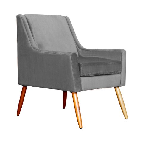 Poltrona Ariane Luxo Suede Cinza