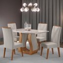 Ver imagem 1 de Mesa de Jantar 4 Lugares Bahrein Mel/marfim/off White - Panorama Móveis