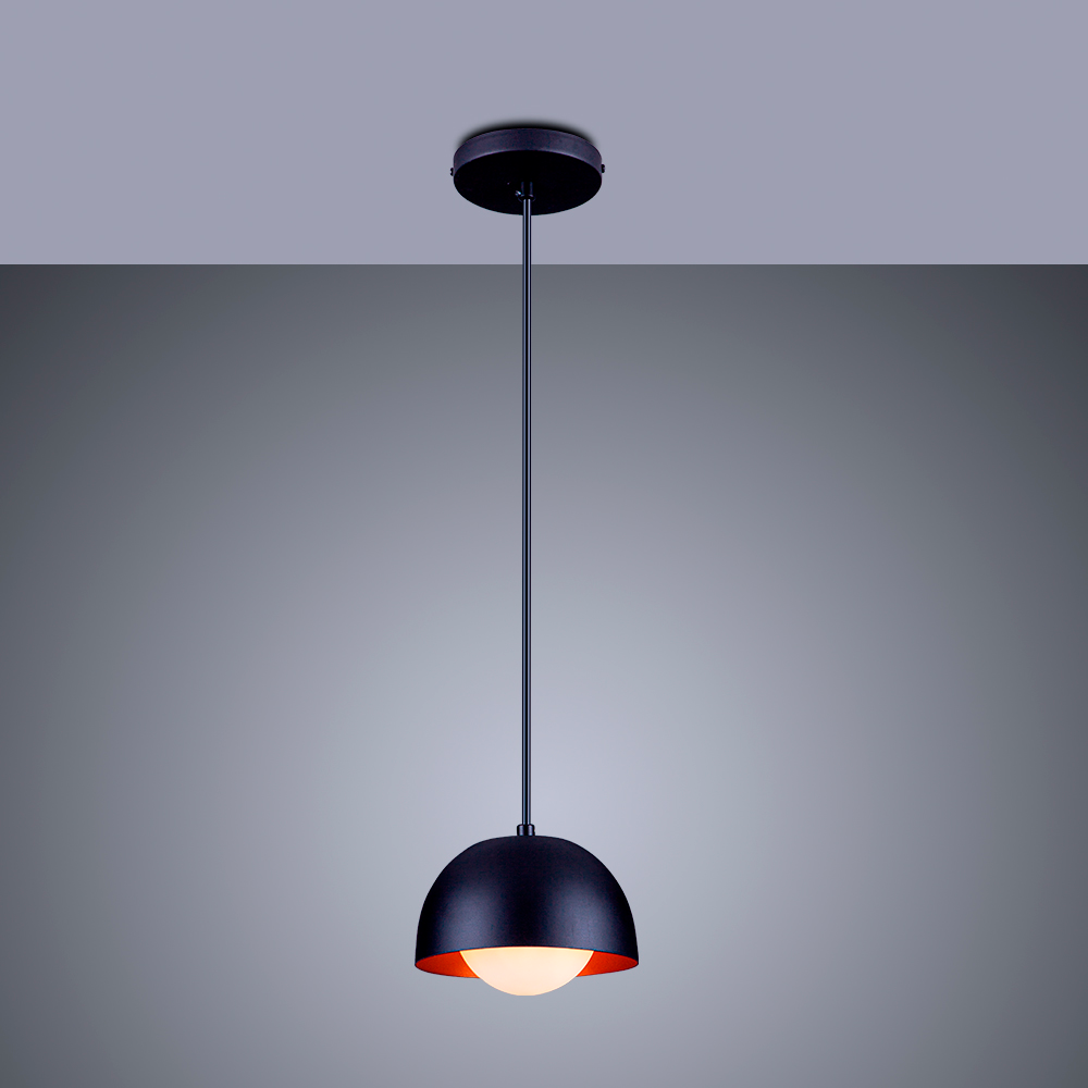 Luminária Pendente Jabuticaba Noruega 1 Lâmpada para Sala de Jantar Mesa Balcão Bivolt:preto/110v/22 - 2