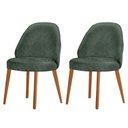 Ver imagem 1 de Conjunto com 2 Cadeiras em Madeira Ester Verde/Jade/Imbuia Marrom