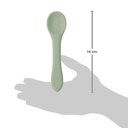 Ver imagem 3 de Colher de Silicone para Bebê Buba Verde Introdução Alimentar +6m de Treinamento Flexível