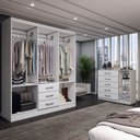Ver imagem 2 de Guarda-roupa Casal Ariana 6 Portas 3 Gavetas e Espelho com Cômoda 1 Porta 5 Gavetas Branco - Panoram