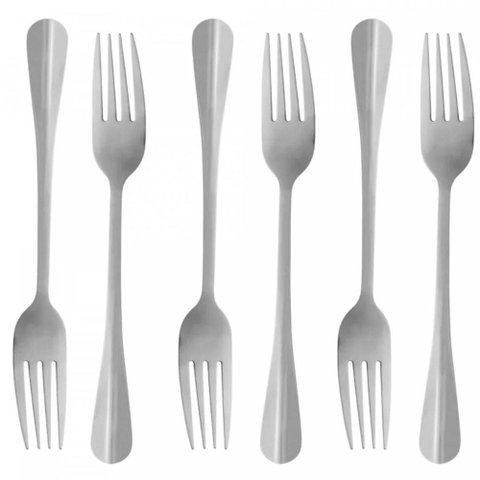 Jogo 6 Garfos para Mesa 20cm Aço Inox Positano Lyor Talheres Refeições