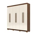 Ver imagem 2 de Guarda-Roupa Casal com 6 Portas 2 Gavetas Buriti Vermelho/Imbuia/Champanhe