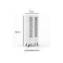 Ver imagem 2 de Estante de Livros Esm 217 C/ 2 Portas C/ Vidro e 2 Gavetas 70cm Branco - Movelbento