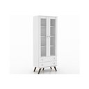 Ver imagem 5 de Estante de Livros Esm 217 C/ 2 Portas C/ Vidro e 2 Gavetas 70cm Branco - Movelbento