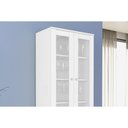 Ver imagem 3 de Estante de Livros Esm 217 C/ 2 Portas C/ Vidro e 2 Gavetas 70cm Branco - Movelbento