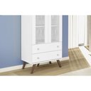Ver imagem 4 de Estante de Livros Esm 217 C/ 2 Portas C/ Vidro e 2 Gavetas 70cm Branco - Movelbento