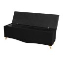 Ver imagem 4 de Kit Estrela Cabeceira de Cama Box e Calçadeira Baú Pés Palito Botão Cristal Casal 140 Cm Suede Preto