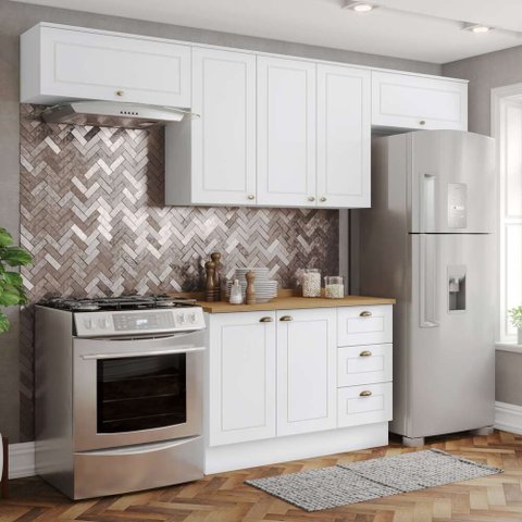 Cozinha Compacta 4PÇ Pfog/Gelad Ctamp 100% MDF Americana Henn