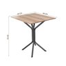 Mesa de Jantar Quadrada Aço 4 Lugares 68cm Preto Carvalho - 5