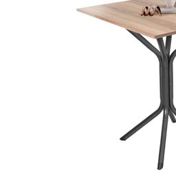 Mesa de Jantar Quadrada Aço 4 Lugares 68cm Preto Carvalho - 3