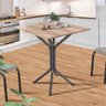 Mesa de Jantar Quadrada Aço 4 Lugares 68cm Preto Carvalho - 2