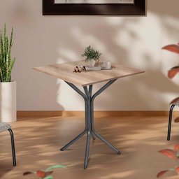 Mesa de Jantar Quadrada Aço 4 Lugares 68cm Preto Carvalho - 6