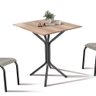 Mesa de Jantar Quadrada Aço 4 Lugares 68cm Preto Carvalho - 1
