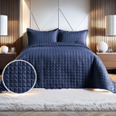 Ver imagem 1 de Cobre Leito Colcha + Porta Travesseiro 400 Fios Dupla Face Decoração Cama Solteiro