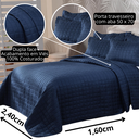 Ver imagem 3 de Kit Cobre Leito Dupla Face Micro Percal 200 Fios Solteiro com Porta Travesseiro:azul Marinho/solteir