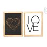 Kit 2 Quadros Love E Coração Geométrico Dourado Preta - 2
