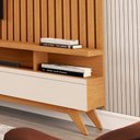 Ver imagem 4 de Painel Ripado com Rack para Tv até 85 Polegadas - Cor Nature/off White