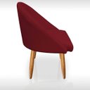 Ver imagem 7 de Kit 02 Poltrona Cadeira para Sala Orgânica Curva Redonda Confortável Reforçada Recepção Suede Vermel