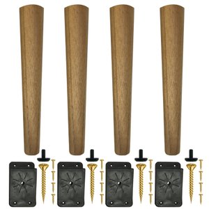 Kit 4 Pés De 45 Cm Cônico Retrô Para Móveis Pé Palito