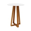 Ver imagem 1 de Mesa Bistrô Madri Madeira Maciça e Tampo Redondo - Amêndoa - Tampo Ø80 Laqueado Branco