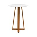 Ver imagem 3 de Mesa Bistrô Madri Madeira Maciça e Tampo Redondo - Amêndoa - Tampo Ø80 Laqueado Branco