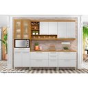 Ver imagem 5 de Cozinha Modulada Completa 5pçs 2 Armários 2 Balcões Paneleiro C5p23 Freijó/branco - Nesher