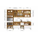 Ver imagem 2 de Cozinha Modulada Completa 5pçs 2 Armários 2 Balcões Paneleiro C5p23 Freijó/branco - Nesher