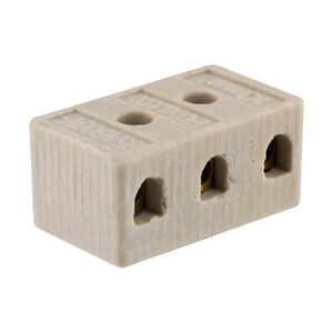 Conector Porcelana 3x10mm, 25a, Foxlux