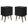 Kit 2 Mesas de Cabeceira Madri 2g Luxo Prado - Preto - 1