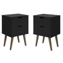 Ver imagem 1 de Kit 2 Mesas de Cabeceira Madri 2g Luxo Prado - Preto
