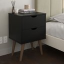 Ver imagem 2 de Kit 2 Mesas de Cabeceira Madri 2g Luxo Prado - Preto