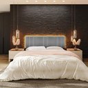 Ver imagem 3 de Cabeceira King Estofada com Led Linho Cinza