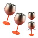 Ver imagem 4 de Taca Copo Termico Kit 2 Uni Inox 2 em 1 Bebida Drink Vinho Cocktail Praia Piscina Confraternizaçao e