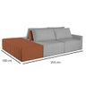 Sofá Ilha Marrocos Modular com Puff 255 Cm Bouclê Cinza/terracota - 2