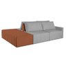 Sofá Ilha Marrocos Modular com Puff 255 Cm Bouclê Cinza/terracota - 1