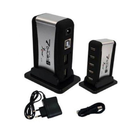 Mini Hub Usb 2.0 com 7 Portas em Torre Fonte de Alimentação